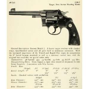 Print .45 Colt Model J Target Service Shooting Master Revolver Handgun 