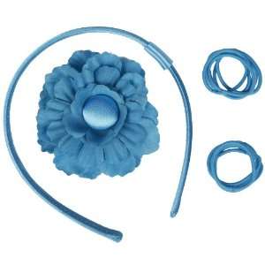    Gimme Clips Head Band & Flower Hair Clip Darling, Turquoise Beauty