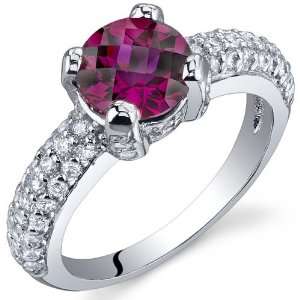 Stunning Seduction 1.75 Carats Ruby Ring in Sterling Silver Rhodium 