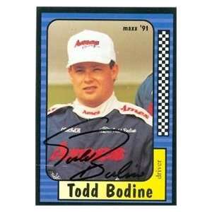 Todd Bodine autographed Trading Card (Auto Racing) Maxx 1991  
