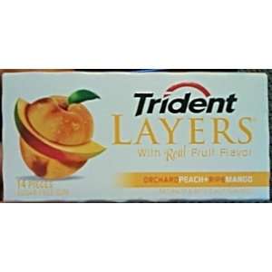 Trident Layers Orchard Peach and Ripe Mango, 14 Count
