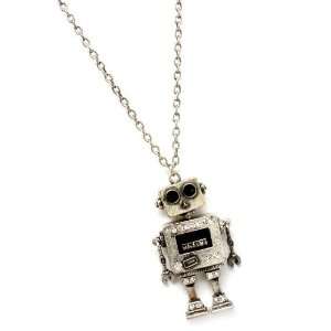  Jointed Robot Puppet/Robot 3 D Charm Necklace on Long 28 Antique 