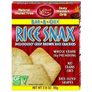 EDWARD & SONS Gluten Free   Rice Snax Bar B Que  Grocery 