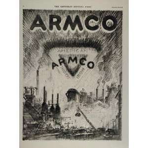  1919 Ad ARMCO Steel Mill Ingot Iron George Blake NICE 