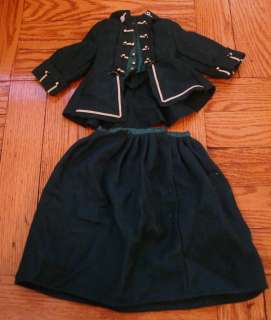 AMERICAN GIRL Doll OUTFIT DRESS Riding Coat Skirt Green Lot OFFICIAL 