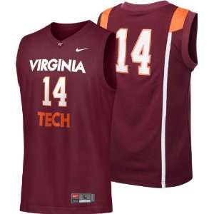  Tech Hokies Nike Maroon Youth #14 Replica 2011 2012 Basketball 