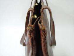 Auth Salvatore Ferragamo Vintage Vara Brown Leather Hand Shoulder bag 