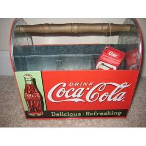    Coca Cola Coke Bottle Galv. Utensil Caddy Tin