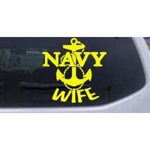  Yellow 14in X 14.0in    Navy Wife Military Car Window Wall 