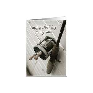  Happy Birthday to my Son Fishing Rod and Reel Card Toys & Games