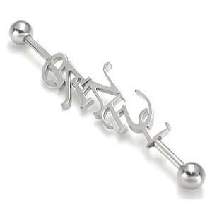  14g 1.75 Industrial Word Barbell PAINFUL Jewelry