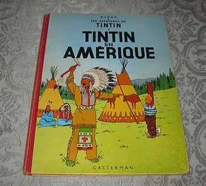 Vintage Tintin en Amerique French Book 1963   