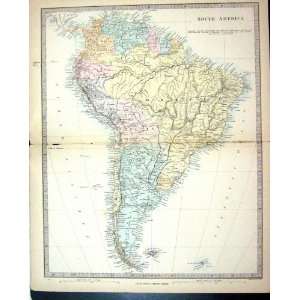  Harrow Antique Map 1880 South America Falkland Georgia 