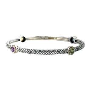   Enchanta Collection bangle with round multi colored gemstones 8 inches