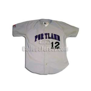 Gray No. 12 Game Used Portland Sports Belle Baseball Jersey  