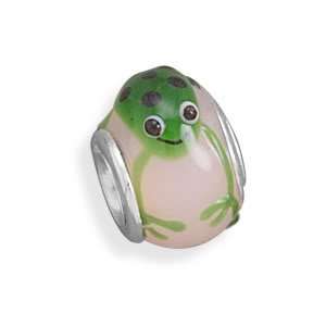  Light Pink and Green Frog Bead Jewelry