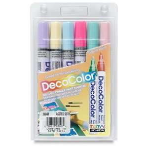  Decocolor Paint Markers   Pastel Colors, Set of 6, Broad 