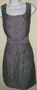NWOT Genuine VALERIE BERTINELLI gray sleeveless linen dress, size 12 