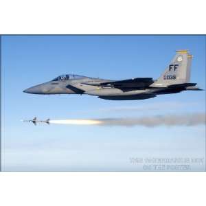  USAF F 15C Eagle Fires AIM 7 Sparrow Missile   24x36 