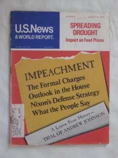 US News World Report Aug 12 1974 Nixon Impeachment VGC  