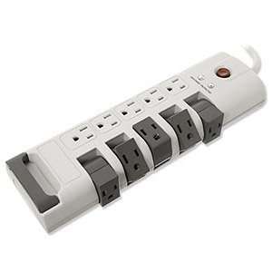  Pivoting 10 Outlet Surge Block with Flat Plug Electronics