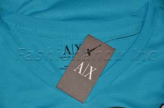 Armani Exchange AX 91 V Neck T Shirt Tshirt Top BLUE  