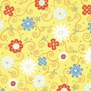  Fresh Flowers   Flowers & Swirls in Daisy Yellow Patio 