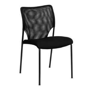 Hercules Series Designer Mesh Fabric Stacking Side Chair in Black 