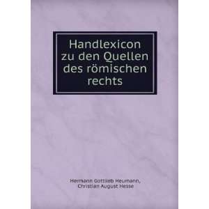   9785873655700) Christian August Hesse Hermann Gottlieb Heumann Books