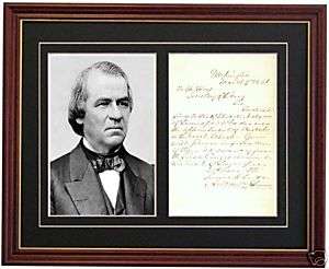 Andrew Johnson Autograph Signature Signed Civil War  