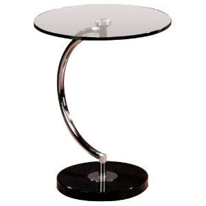  Semicircle Chrome and Glass Table