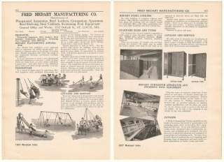 1927 Fred Medart Playground Apparatus Lockers Pool Equipment 2 Page Ad 