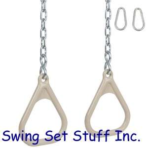 SWING SET TRAPEZE RINGS W/ CHAINS   PLAYGROUND TOY KIDS OUTDOORS SEAT 