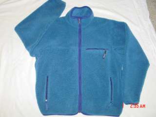 PATAGONIA RETRO teal blue nubbly fleece jacket ML  