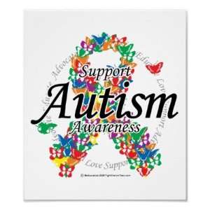  Autism Ribbon of Butterflies Posters