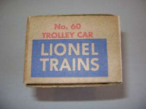 Lionel No. 60 Corrugated Licensed Trolley Box  