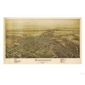  Chambersburg, Pennsylvania   Panoramic Map Premium Poster 