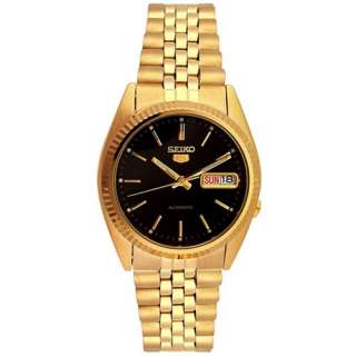 Seiko SNXZ16 Mens Seiko 5 Automatic Gold Tone Bracelet Watch  