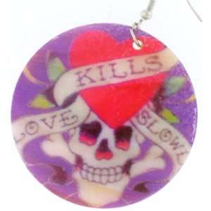  Love Kills Slow Skull and Crossbones with Heart Jewelry