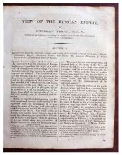 1806 Tooke   RUSSIAN EMPIRE   SIBERIA   Fur Trade  