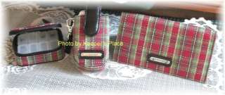 LONGABERGER HOLIDAY PLAID 4 PC SET BAG CELL CASE PILL CASE & CHECKBOOK 