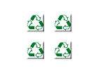 Recycle Conservation Symbol   Set of 4 Badge Stickers