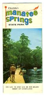 Manatee Springs State Park Brochure Florida 1960s  