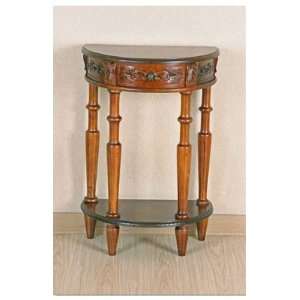  Lauren & Co Carved Small Half Moon 2 Tier Wall Table