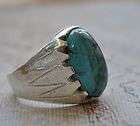 Silver turquoise Men Ring Middle Eastern genuin​e Egyptian turquoise 