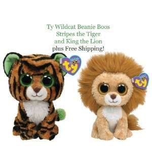  Ty Beanie Boo Tiger and Lion Wildcat Pair Toys & Games