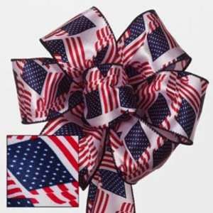  American Flags Unfurling Wired Ribbon Case Pack 24