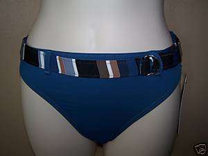 Anne Cole Locker Bikini Swimsuit Bottoms S Blue Belted  