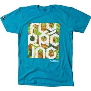  Fly Racing Block Party T Shirt   X Large/Turquoise 