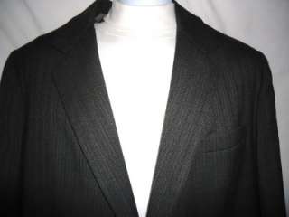 Mens Gray Wool Blend Suit Size 44R  